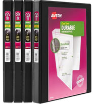 Avery Durable Şeffaf Dosya, 4'Lü Paket, 0,5 Inç, Siyah