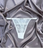 Kişiye Özel Star Dantel Model Beyaz Tanga Külot