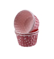 Cupcake Kalıbı Minik Boy 38*30 Mm (50 Adet)  Puantiyeli Pembe