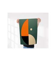 Çerçevesiz Poster, Dijital Baskı Geometrik Soyut Yarım Daireler Poster, Çerçeve İçi Poster,Minimal (Çok Renkli)