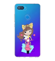 Xiaomi Mi 8 Lite Uyumlu Kapak Vespagirl Tasarımlı Şeffaf Silikon Kılıf