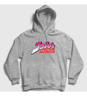 Presmono Unisex Gri Logo Anime Jojo Kapüşonlu Sweatshirt 322737tt (Gri)