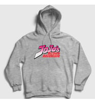 Presmono Unisex Gri Logo Anime Jojo Kapüşonlu Sweatshirt 322737tt (Gri)