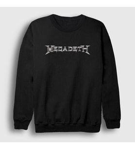 Presmono Unisex Siyah Logo Megadeth Sweatshirt 65753tt