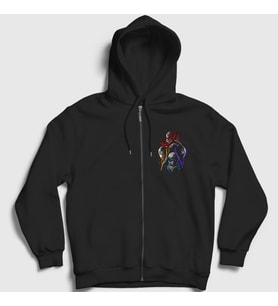 Presmono Unisex Siyah Poster V2 Teenage Mutant Ninja Turtles Fermuarlı Kapüşonlu Sweatshirt 326270tt