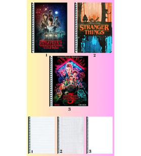 Stranger thingsA4 defter 3 adet çizgili + kareli + çizgisiz büyük boy 21*29 cm süper set