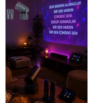 Bluetooth Hoparlörlü Akıllı Projektör Kablosuz Karaoke Mikrofonlu