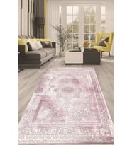 Dijital Kaymaz Taban Yıkanabilir Modern Renkli Salon Halısı Mutfak Halısı Yolluk ND-HT-582 (Pembe)