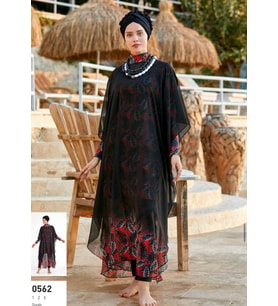 Adasea Maresiva 0562 Pareo Tesettür Mayo Üzerine  Kaftan 