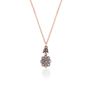 Söğütlü Silver Gümüş rose zirkon taşlı elmas montürlü kolye