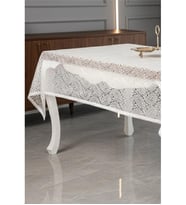 Şal Lüx Raşel Dantel Krem Masa Örtüsü 155x220 Cm - 1292 (Standart)