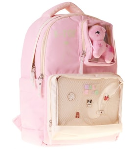 CalaCilo Dört Bölmeli Peluşlu K-Pop Pink Pembe Peluş Aksesuarlı Pembe Kız Çocuk İlkokul Sırt Çantası - C4107