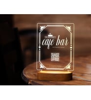 BK Gift Restoran & Cafe & Barlara Özel Led Lamba QR Kod Menü, Işıklı QR Menü, QR Kodlu Masa Dekoru, Işıklı Pleksi Biblo-9