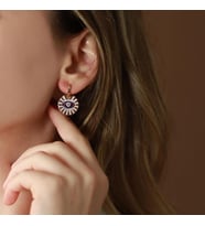 Göz Model Zirkon Taşlı Rose Gold Kaplama Gümüş Küpe