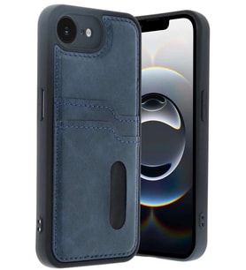 iPhone 16E Kılıf Sara Kartvizitli Deri Kılıf - Lacivert