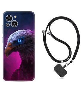 Reeder S23 Max Pro Kılıf Silikon Boyun Askılı İpli Desenli Silikon Kartal 1622