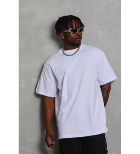 pilelistore- Unisex Oversize Düz Bisiklet Yaka T-Shirt - Beyaz