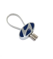 Hyundai Çelik Telli Metal Oto Anahtarlık Lacivert