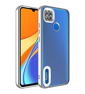 Coverzone Xiaomi Redmi 9S ile uyumlu K?l?f Kamera Korumal? Logo G�steren Parlak renk kenar �izgileri ile ??k bir tasar?m Colored Z-Omega Kapak G�m�?