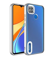 Coverzone Xiaomi Redmi 9S ile uyumlu K?l?f Kamera Korumal? Logo G�steren Parlak renk kenar �izgileri ile ??k bir tasar?m Colored Z-Omega Kapak G�m�?