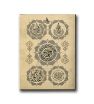 Fatiha-İhlas-Felak-Kelime-i Tevhid Dini Kanvas Tablo AYD163