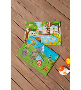 Okul Öncesi Başlangıç Yapboz Piknik Ve Safarı  Ahşap Puzzle Set