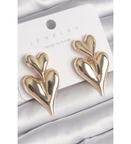 Pirinç Gold Renk Sallantı Kalp Model Kadın Küpe 5886 - HEP-2089-1301