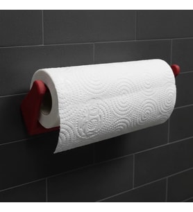 Dekoratif Kırmızı Kağıt Havlu Tutucu Duvar Askılı Model