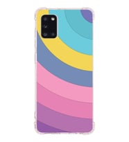 Samsung Galaxy A31  Köşe Korumalı Antişok Kapak Renk Cümbüşü Tasarımlı  Silikon Kılıf (Şeffaf)