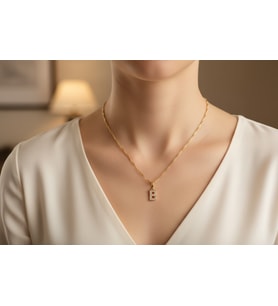 STİL İNCİSİ/XUPING JEWELRY B HARFİ TAŞLI KOLYE (Altın Rengi)