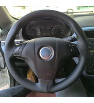 DİKİŞLİ DİREKSİYON KILIFI SİYAH DERİ MAVİ DİKİŞLİ F.IAT LİNEA İÇİN
