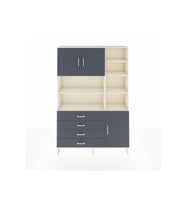 Arges Gardrop 9 Raflı 4 Çekmeceli 3 Kapaklı 132x30x195 Aytaşı-Antrasit