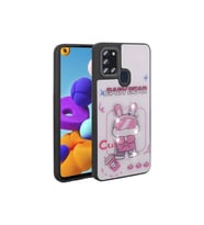Samsung Galaxy A21S Uyumlu Kılıf Parlayan Kabartmalı İkonik Figürlü Zore Amas Silikon Kapak