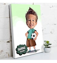 Geleceğin Futbolcusu Karikatürlü Kanvas Tablo