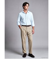 LCW Vision Bej Relax Fit Gabardin Erkek Pileli Pantolon