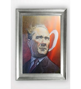 Gümüş Çerçeveli Atatürk Tablo a123