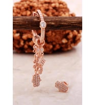 Bereket Eli Rose Gümüş Kombin Şans Küpe 5463