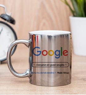 Kişiye Özel Google Tasarım Esprili Silver Kupa Bardak
