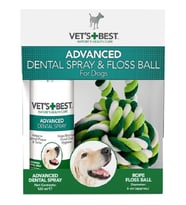 Vet's-Best Köpek Ağız Spreyi 120 ml ve Diş Temizleyici Top 16 cm