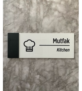 Pearl Black Serisi Mutfak Kapı İsimliği