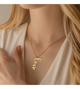 Kişiye Özel 925 Ayar Gümüş Love Kolye