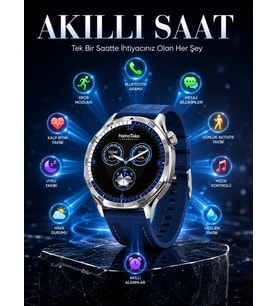 Amoled Ekranlı Bluetooth Akıllı Saat 3 Kordonlu Uzun Pil Ömürlü
