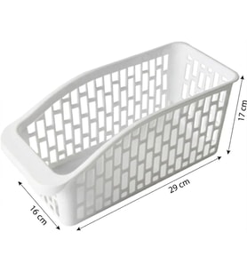 3'lü İnce Organizer Seti - Beyaz Buzdolabı ve Mutfak Düzenleyici (16 x 29 x 17 cm)