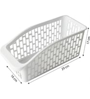 3'lü İnce Organizer Seti - Beyaz Buzdolabı ve Mutfak Düzenleyici (16 x 29 x 17 cm)
