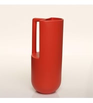 Vitale Handle Kırmızı Vazo Uzun 12*12*29 Cm AK.JL0041