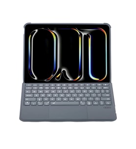 Newface Apple T5510D iPad Pro 13 (2024) Kılıf Palermo Ledli Klavyeli Standlı Tablet Kılıfı - Siyah
