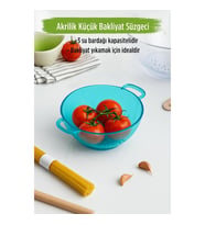 Akrilik Aquamarin Mini Pirinç Süzgeçi & Bakliyat Süzgeçi (3 SU BARDAĞI ÖLÇÜLÜ)