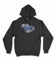 Mavi Klasik Araba Siyah Kapşonlu Sweatshirt Hoddie