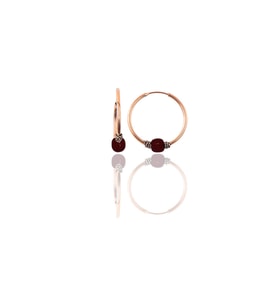 Söğütlü Silver Gümüş rose 17 mm  mercan renkli halka küpe