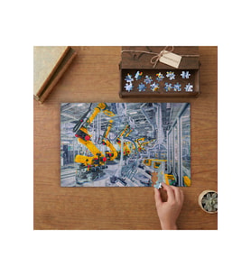 Robotik Otomasyon Tasarımı 240 parça Ahşap Puzzle Ahşap Kutuda MP03140